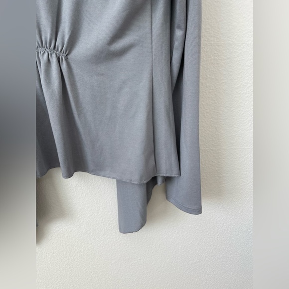WORTHINGTON STRETCH WOMEN’S Light Grey Draped Long Sleeve Cardigan in Size M - Picture 6 of 11